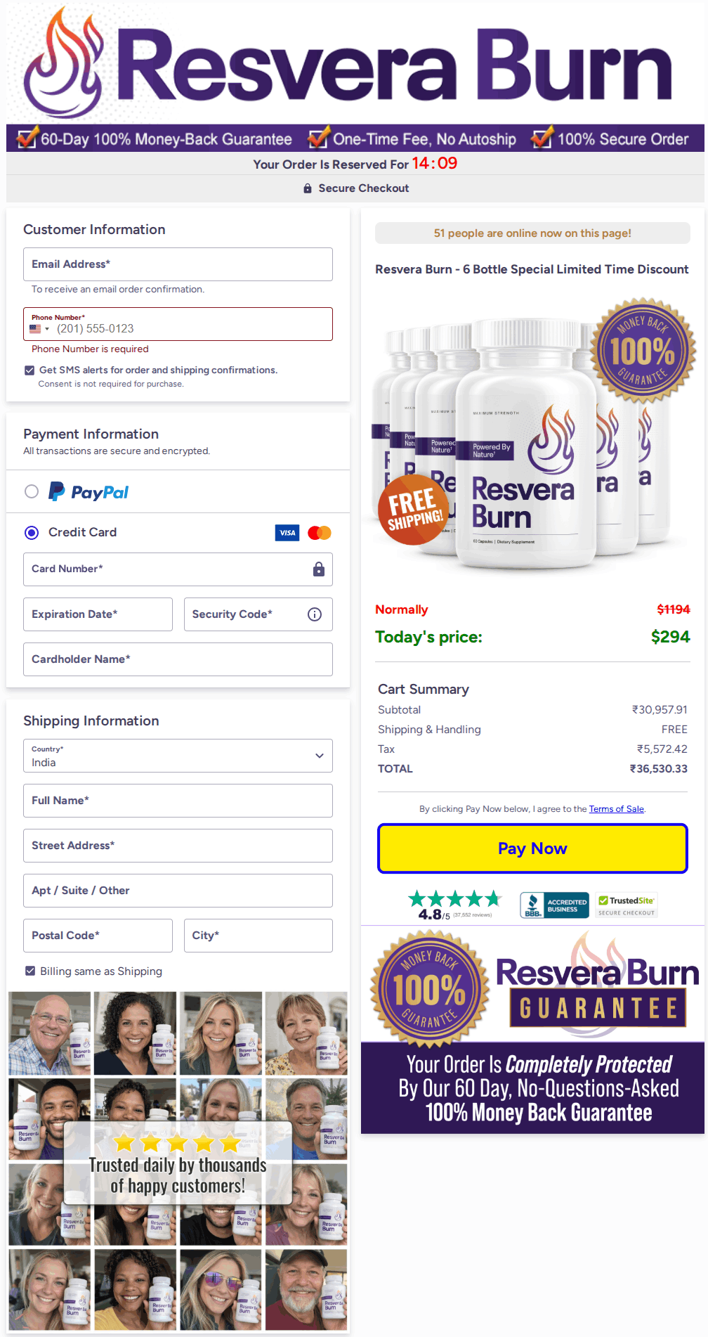 ResveraBurn Checkout